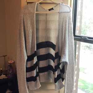 Super cozy black striped cardigan